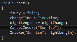 script to cancel invoking the sunrise