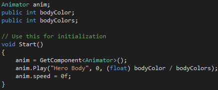Script to change the appearance of the player's body
